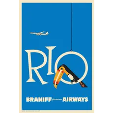 WHSTB- Braniff Rio Toucan, 1959 'Azure Blue'  Poster