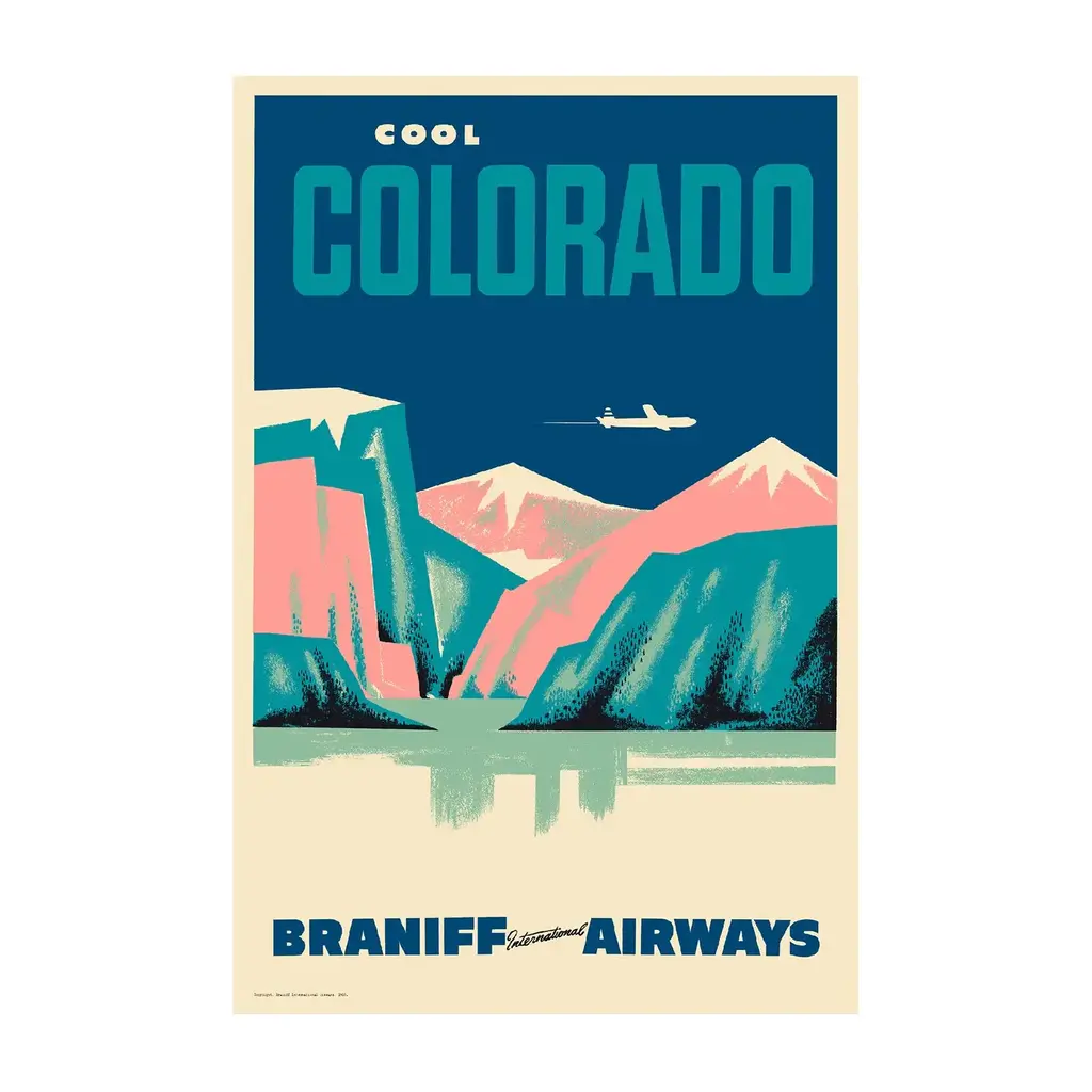 WHSTB- Braniff Cool Colorado, 1950s 'Mountain Range'  Poste