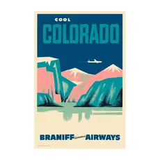 WHSTB- Braniff Cool Colorado, 1950s 'Mountain Range'  Poste