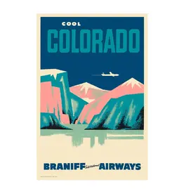 WHSTB- Braniff Cool Colorado, 1950s 'Mountain Range'  Poster