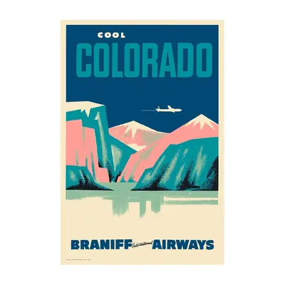 WHSTB- Braniff Cool Colorado, 1950s 'Mountain Range'  Poster