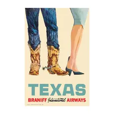 WHSTB- Braniff Texas, 1960s 'Cow Boots' Poster