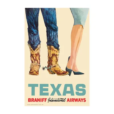 WHSTB- Braniff Texas, 1960s 'Cow Boots' Poster