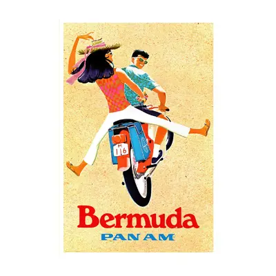 WHSTB- Pan Am Bermuda, 1960s 'Scooter Riders' Mini Poster