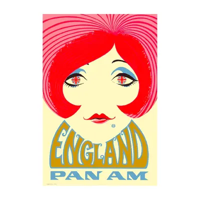 WHSTB- Pan Am England, 1960s 'Twiggy' Postcard