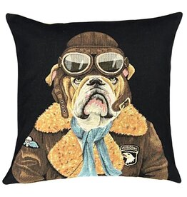 WHYW- Top Gun Bull Dog Tapestry Cushion Cover