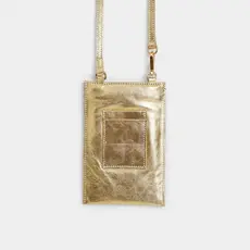 The Navigator Crossbody Phone Bag-Gold