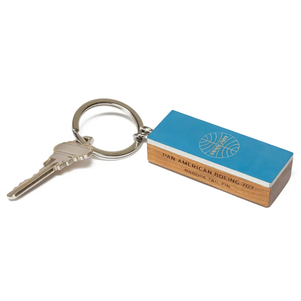 WH1TI- Pan Am 707 Tail Fin Globe Key Ring