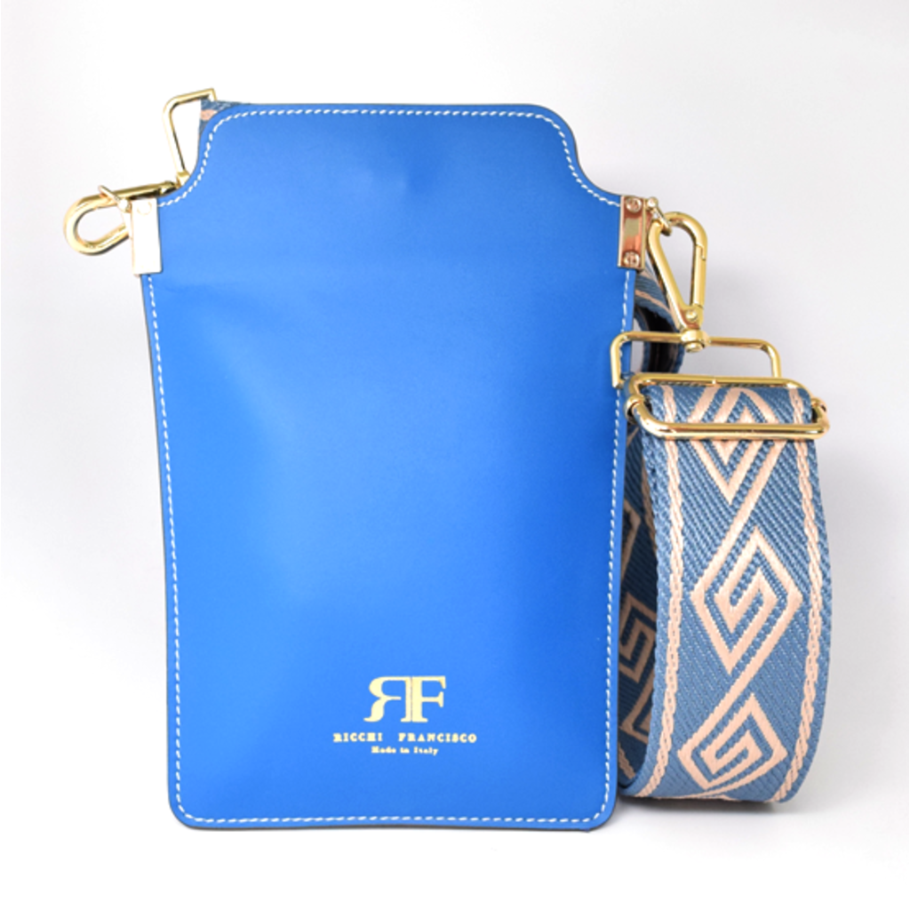 WHRF Italian Leather Cellphone Bag - Cielo Blu