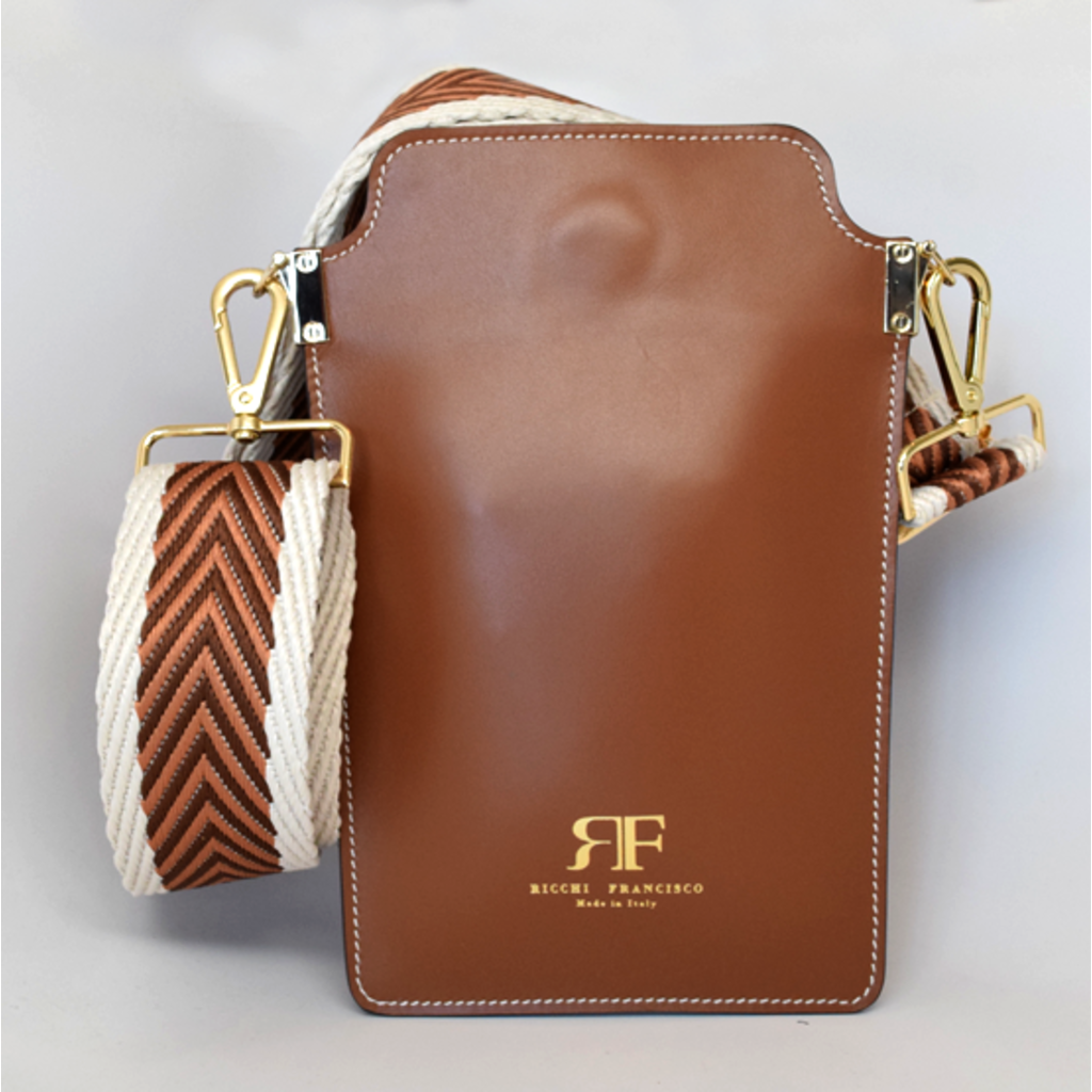 WHRF Italian Leather Cellphone Bag - Marrone