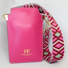 WHRF Italian Leather Cell Phone Bag - Fuchsia