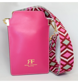 WHRF Italian Leather Cell Phone Bag - Fuchsia