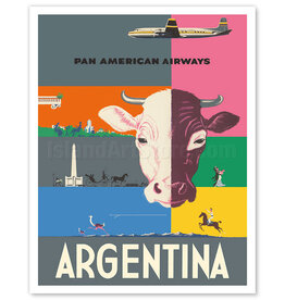 Pan Am Argentina Cow Head Print
