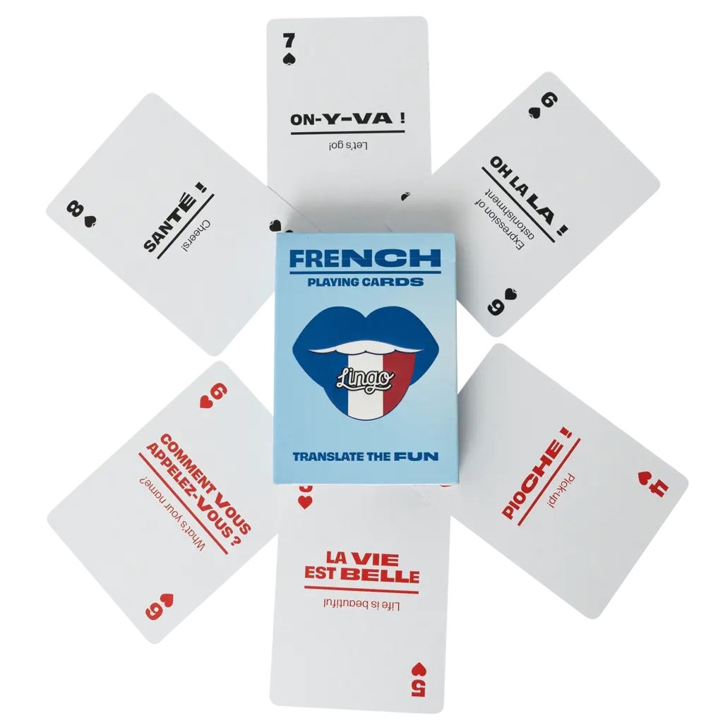 WHLGO Playing Cards: Lingo French Travel Tin ✈️