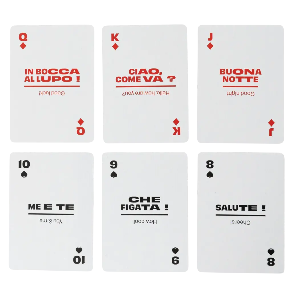WHLGO Playing Cards: Lingo Italian Travel Tin ✈️
