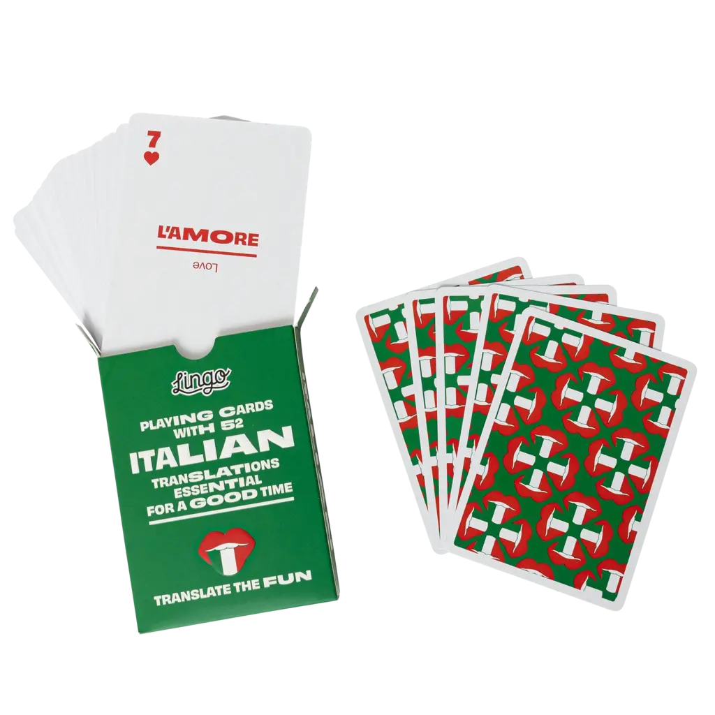 WH1LGO Playing Cards: Lingo Italian Travel Tin ✈️