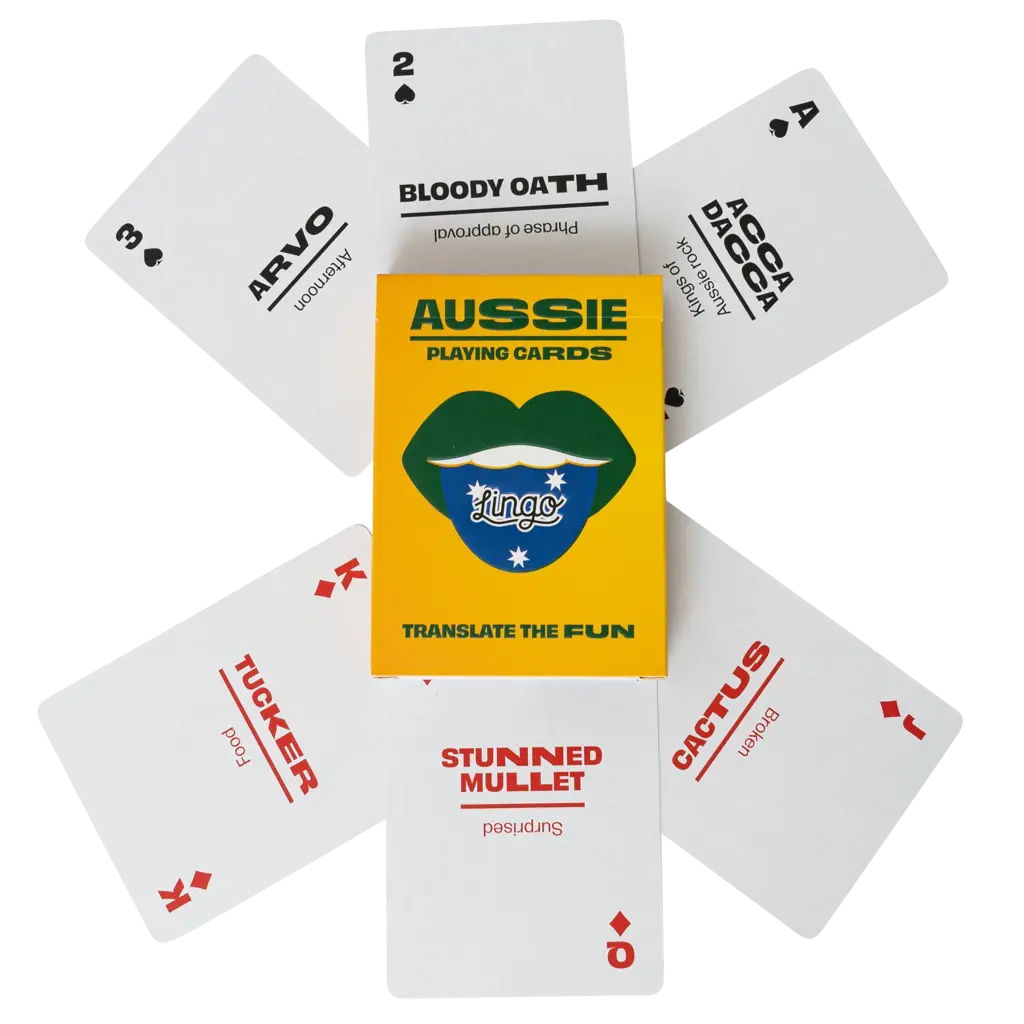 WH1LGO Playing Cards: Lingo Aussie Travel Tin ✈️