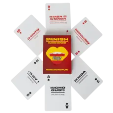 WH1LGO Playing Cards: Lingo Spanish Travel Tin ✈️