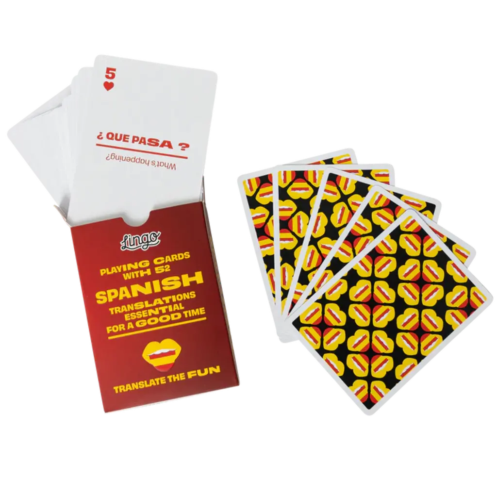 WH1LGO Playing Cards: Lingo Spanish Travel Tin ✈️
