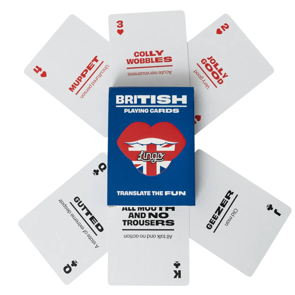 WH1LGO Playing Cards: Lingo British Travel Tin ✈️