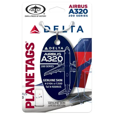 Plane Tag Delta A320 -200 Blue