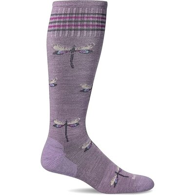 Women's Compression Socks Dragonfly Lavender S/M