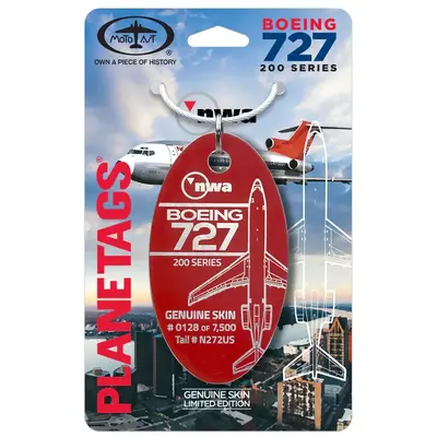 Plane Tag Northwest 727-200 Orient Red