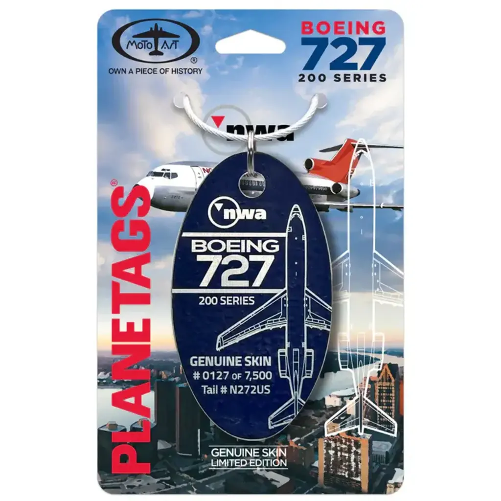 Plane Tag Northwest 727 Orient Blue