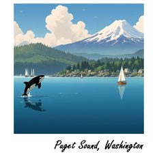 WHIKG- Ikigai Puget Sound Holographic Sticker