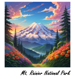 WHIKG- Ikigai Mount Rainier Holographic Sticker