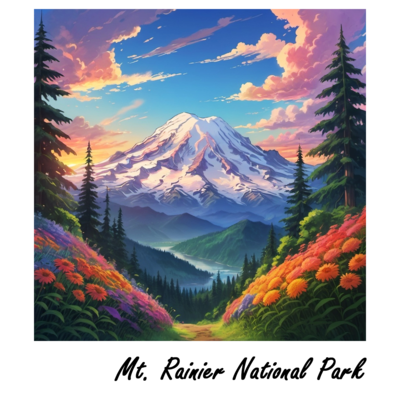 WHIKG- Ikigai Mount Rainier Holographic Sticker