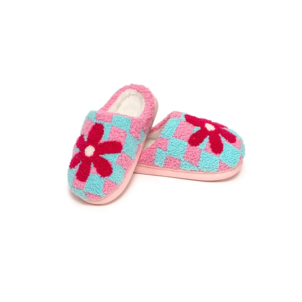 WHLR- Kids Retro Flowers Slippers