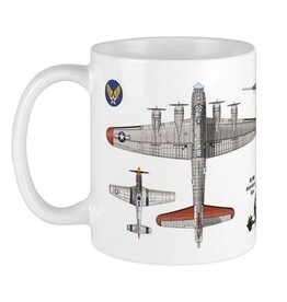 WH1DEL B-17 Flying Fortress and P-51 Mustang Coffee Mug