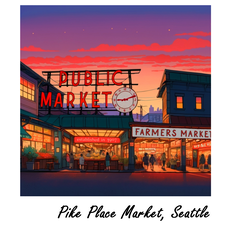 WHIKG- Ikigai Pike Place Market Holographic Sticker