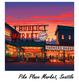 WHIKG- Ikigai Pike Place Market Holographic Sticker