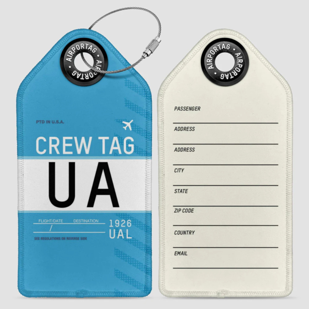 WHAT-2 UA Crew Luggage Tag