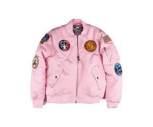 Womens MA-1 Flight Jacket Pink - Planewear