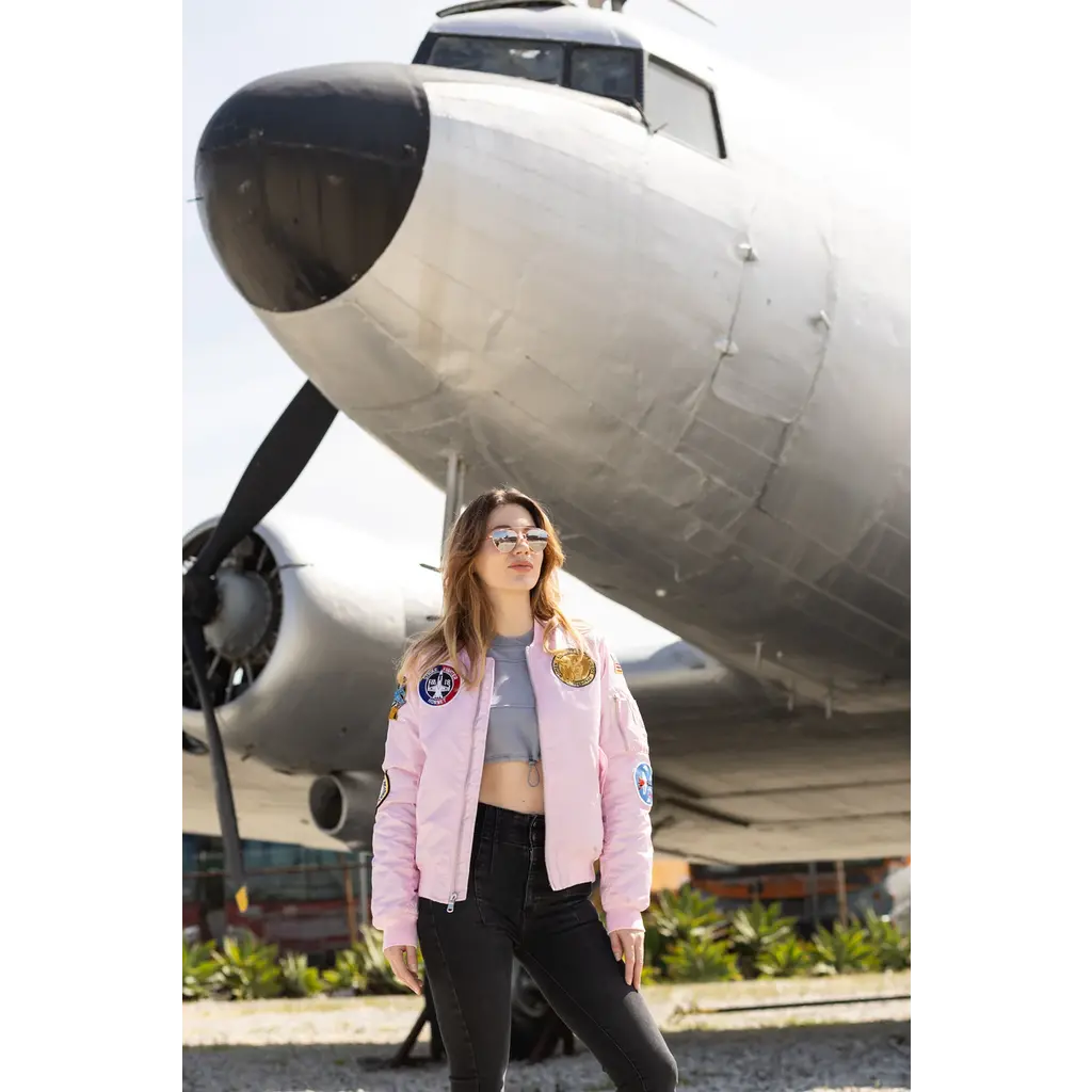 Womens MA-1 Flight Jacket Pink