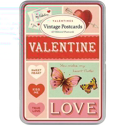 VAL Valentine Postcards Tin✈️