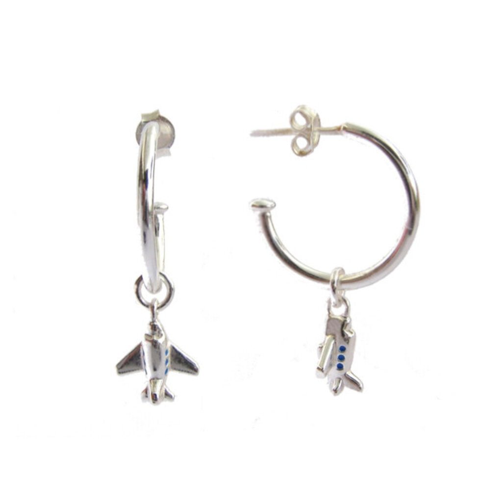First Class Collection  Silver Hoop Charm Earrings