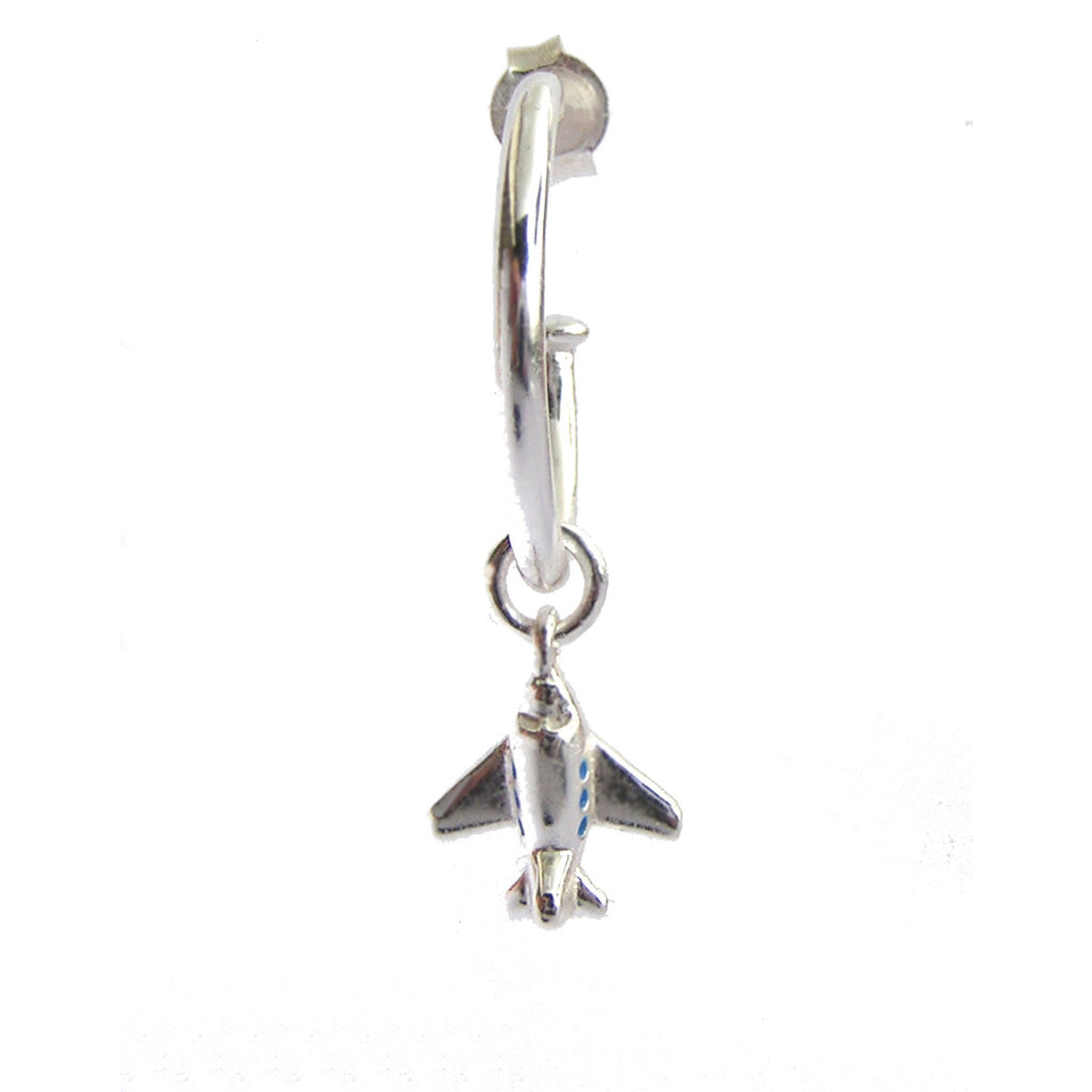 First Class Collection  Silver Hoop Charm Earrings