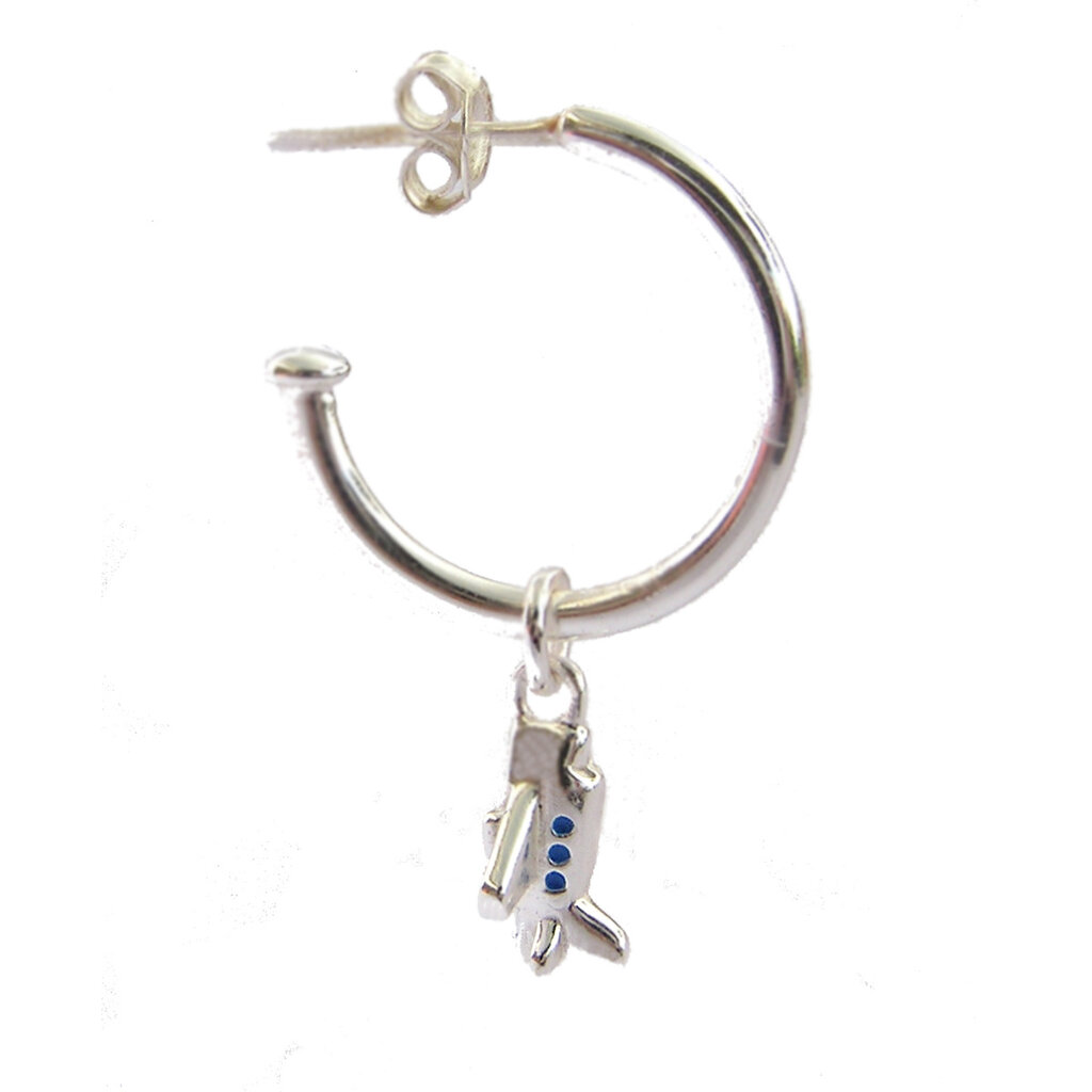 First Class Collection  Silver Hoop Charm Earrings