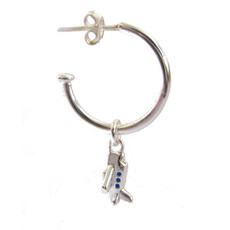 First Class Collection  Silver Hoop Charm Earrings
