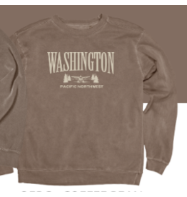 WHLS- Washington PNW Crewneck Sweatshirt Coffee