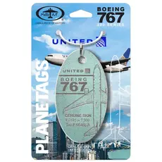 Plane Tag United Boeing 767 Bare Metal Green
