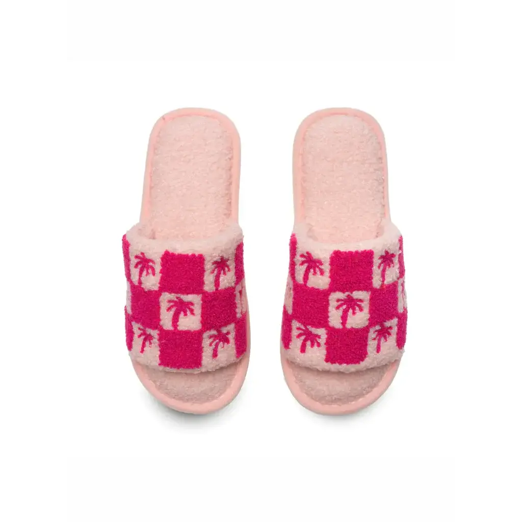 WHLR- Pink Palm Slides Slippers