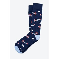 WHAN- Just Plane Crazy Bi-Plane Mens Sock