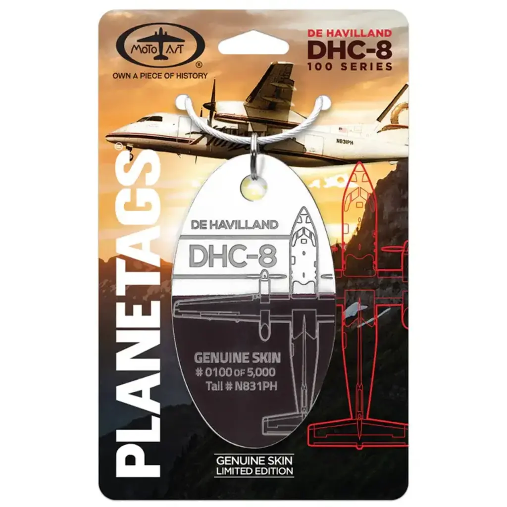 Plane Tag DHC-8 100 Series - Maroon/White