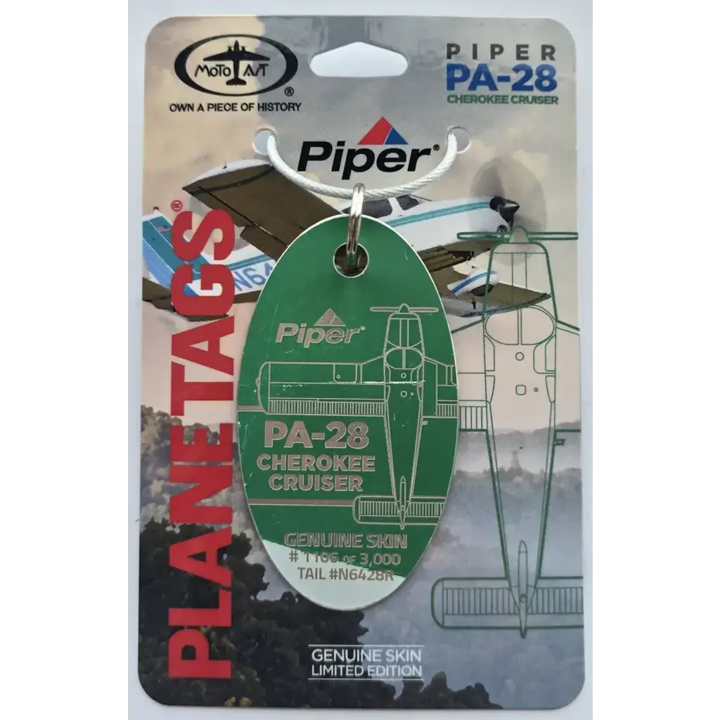 Plane Tag Piper PA-28 Cherokee Green/White