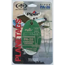 Plane Tag Piper PA-28 Cherokee Green/White
